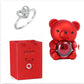 Eternal Rose Teddy Bear Gifts Box With Necklace Rotate Rose Jewelry Box Valentine Wedding Storage Gift Case For Women Girlfriend