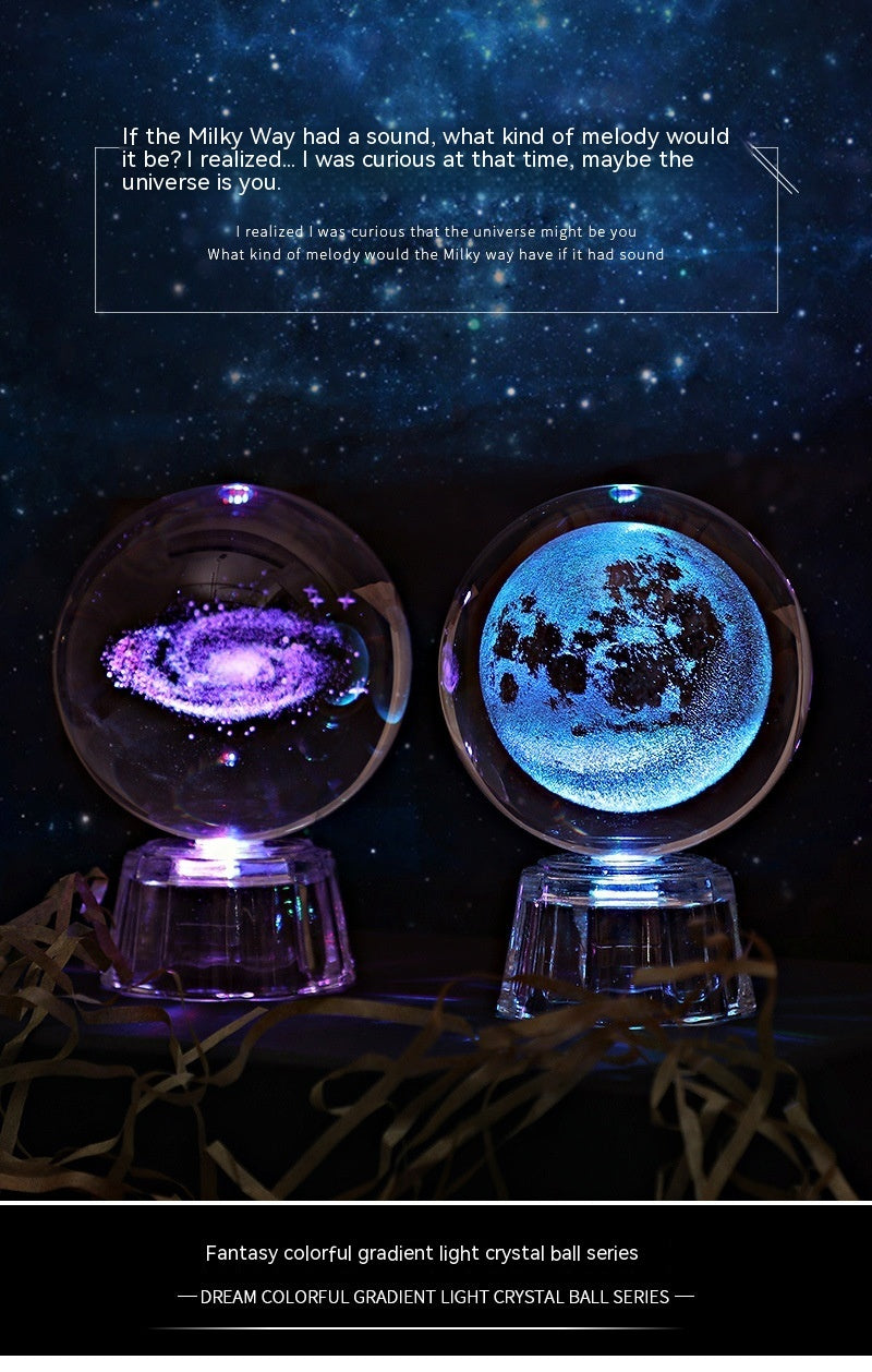 Transparent Luminous Crystal Ball Tabletop Ornament