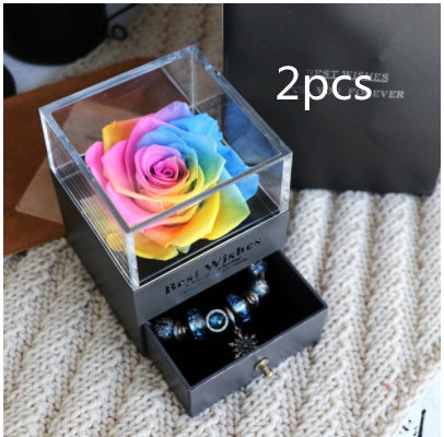 Eternal Flower Rose Jewelry Box for Birthday Presents Valentines Day Wedding Gift