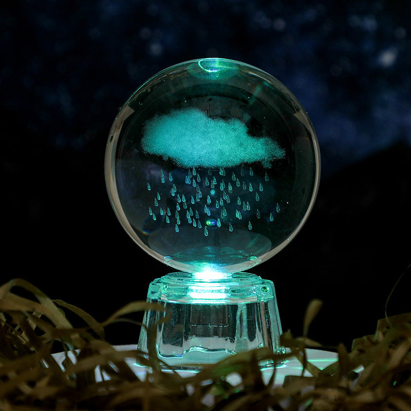 Transparent Luminous Crystal Ball Tabletop Ornament