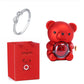 Eternal Rose Teddy Bear Gifts Box With Necklace Rotate Rose Jewelry Box Valentine Wedding Storage Gift Case For Women Girlfriend